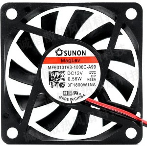 SUNON MF60101V3-1000C-A99 24V 1.08W 2wires Cooling Fan