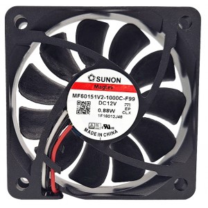 SUNON MF60151V2-1000C-F99 12V 0.88W 3wires Cooling Fan 