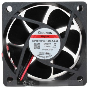 Sunon MF60252VX-1000C-A99 24V 2.04W 2wires Cooling Fan 
