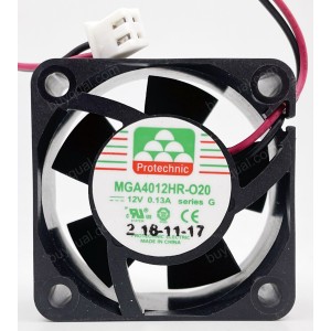 Protechnic MGA4012HR-O20 MGA4012HR-020 12V 0.13A 2wires Cooling Fan 