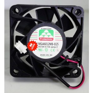 MAGIC MGA6012MB-O25 MGA6012MB-025 12V 0.11A 2wires Cooling Fan