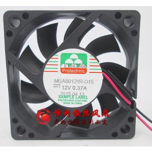 MAGIC MGA6012YR-015 MGA6012YR-O15 12V 0.37A 2wires Cooling Fan 