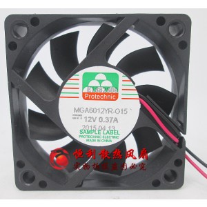 MAGIC MGA6012YR-O15 MGA6012YR-015 12V 0.37A 2 wires Cooling Fan