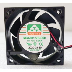 Protechnic MGA6012ZB-O20 MGA6012ZB-020 12V 0.38A 2wires Cooling Fan 