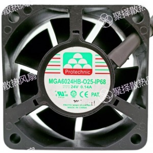 MAGIC MGA6024HB-O25-IP68 MGA6024HB-025-IP68 24V 0.14A 2wires Cooling Fan 