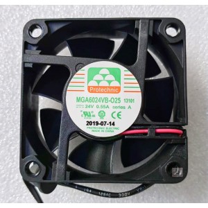 Protechnic MGA6024VB-O25 MGA6024VB-025 24V 0.55A 2wires Cooling Fan 