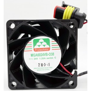 MAGIC MGA6024VB-038 MGA6024VB-O38 MGA6024VBO38 MGA6024VBO38 24V 1.20A 2wires Cooling Fan 