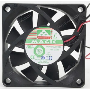 MAGIC MGA7012ZB-O20 MGA7012ZB-020 12V 0.63A 2wires Cooling Fan 