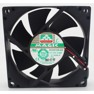 Magic MGA8012HB-A25 12V 0.24A 2wires Cooling Fan