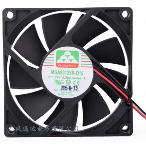 MAGIC MGA8012YR-015 MGA8012YR-O15 12V 0.28A 2wires Cooling Fan 