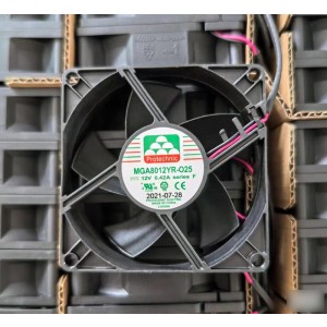 Protechnic MGA8012YR-O25 MGA8012YR-025 12V 0.42A 2wires Cooling Fan