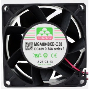 PROTECHNIC MGA8048XB-O38 MGA8048XB-038 48V 0.34A 2wires Cooling Fan
