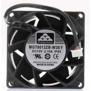 Protechnic MGT0812ZB-W38 12V 2.10A 4wires Cooling Fan