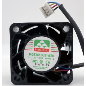 Protechnic MGT3812UB-W28 12V 1.30A 4wires Cooling Fan