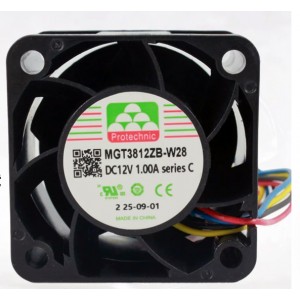 MAGIC MGT3812ZB-W28 12V 1.00A 4wires cooling fan