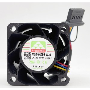 MAGIC MGT4012PB-W28 12V 2.00A 4wires Cooling Fan 
