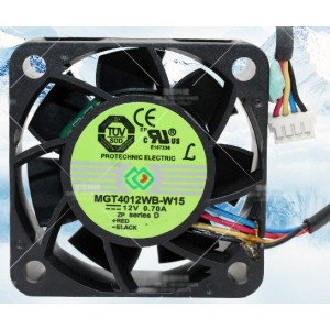 MAGIC MGT4012WB-W15 12V 0.70A 4wires Cooling Fan