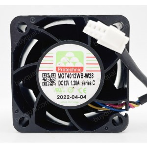 MAGIC MGT4012WB-W28 12V 1.20A 4wires cooling fan
