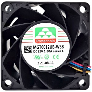 MAGIC MGT6012UB-W38 12V 1.80A 4wires Cooling Fan 