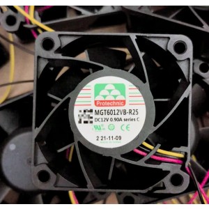 Protechnic MGT6012VB-R25 12V 0.9A 3wires Cooling Fan