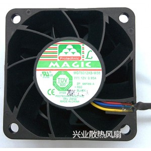 MAGIC MGT6012XB-W38 MGT6012XBW38 12V 0.95A 3wires Cooling Fan 
