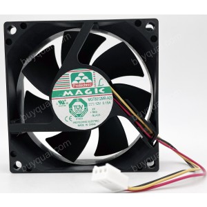 MAGIC MGT8012MR-A25 12V 0.15A 3wires cooling fan - Used