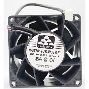 MAGIC MGT8012UB-W38 12V 2.6A  4wires Cooling Fan