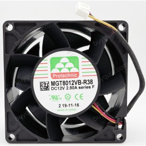 MAGIC MGT8012VB-R38 12V 2.8A 3wires Cooling Fan
