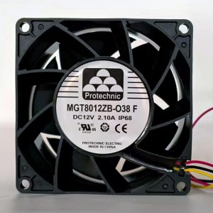 PROTECHNIC MGT8012ZB-O38 MGT8012ZB-038 12V 2.10A 3wires Cooling Fan