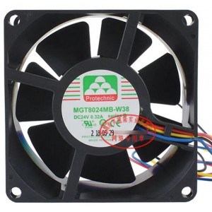 MAGIC MGT8024MB-W38 24V 0.32A 7.68W 4wires Cooling Fan