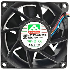 MAGIC MGT8024XB-W38 24V 0.54A 4wires Cooling Fan 