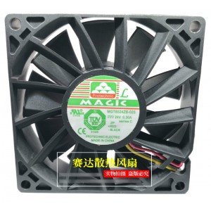MAGIC MGT8024ZB-O25 24V 0.30A 3wires Cooling Fan 