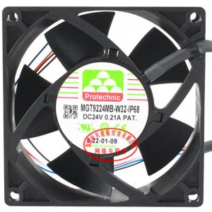 MAGIC MGT9224MB-W32-IP68 24V 0.21A 4wires Cooling Fan