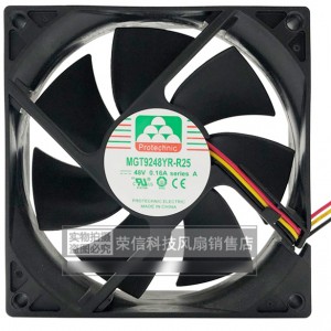 MAGIC MGT9248YR-R25 48V 0.16A 3wires Cooling Fan