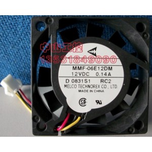 Mitsubishi MMF-06E12DM-RC2 12V 0.14A 3wire Cooling Fan