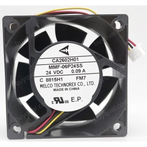 Mitsubishi MMF-06P24SS-FM7 CA2602H01 24V 0.09A 3wires Cooling Fan - Original New