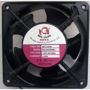 MIN QUAN MQ12038HBL1 110V 0.28A 2 wires Cooling Fan