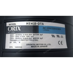 ORIX MRW18-DTA 200V 0.40/0.50A 53/73W 2wires Cooling fan