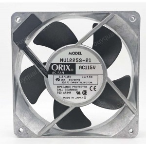 ORIX MU1225S-21 115V 0.14/0.12A 11/9.5W 2wires Cooling Fan