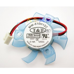 T&T MW-510H12C 12V 0.14A 2wires Cooling Fan
