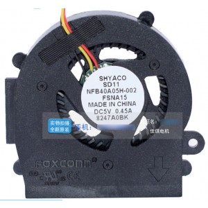 FOXCONN NFB40A05H-002 5V 0.45A 3wires Cooling Fan 