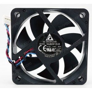 Delta NUB0612LB 12V 0.08A 3wires Cooling Fan 