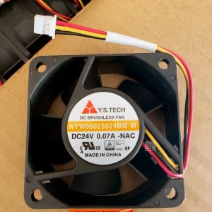 Y.S.TECH NYW06025024BM-W 24V 0.07A 3wires Cooling Fan