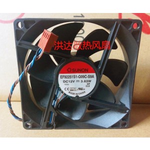 SUNON EF92251S1-Q09C-S9A 12V 3.83W 4wires Cooling Fan