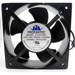 PROFANTEC P1207HBL 110-120V 0.60/0.85A 2wires Cooling Fan 