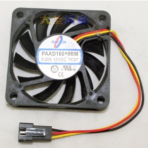 NSTECH PAAD16010BM 12V 0.20A 3wires Cooling Fan