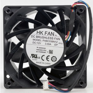HK FAN PABC038N12 12V 3.00A 4wires Cooling Fan - Original New