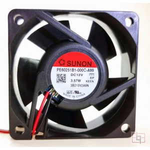 SUNON PE60251B1-000C-A99 PE60251B1-000C-G99 12V 3.57W 2wires Cooling Fan 