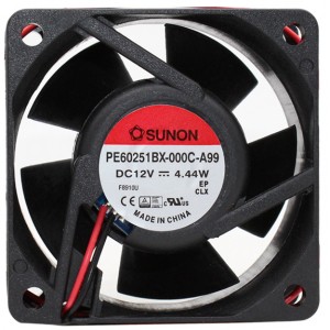 Sunon PE60251BX-000C-A99 12V 4.44W 2wires Cooling Fan 