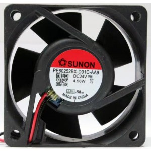 Sunon PE60252BX-D01C-AA9 24V 4.56W 2wires Cooling Fan 
